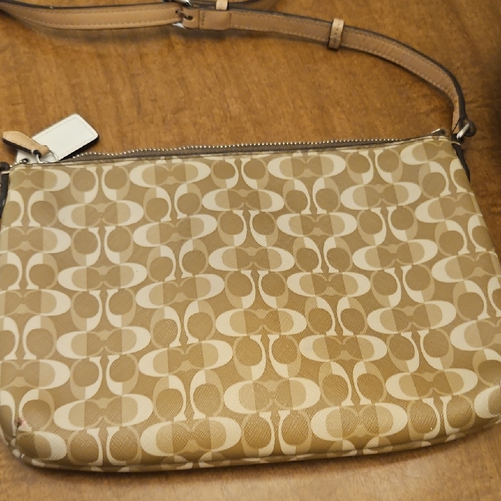 Coach Beige Signature Crossbody Bag - Picture 4 of 4